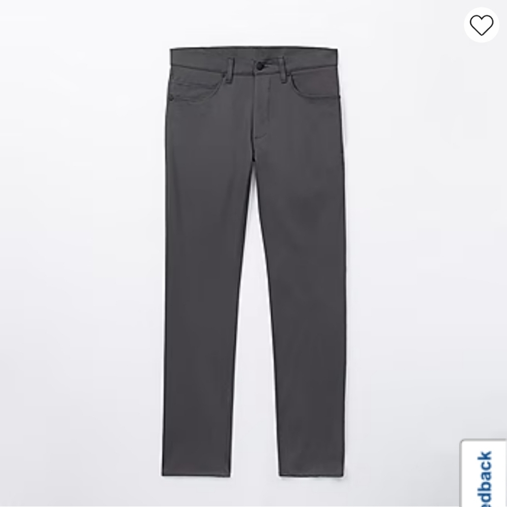 Nwt Stylus 5 Pocket Mens Slim Fit Flat Front Pants in charcoal smoke - Picture 3 of 4